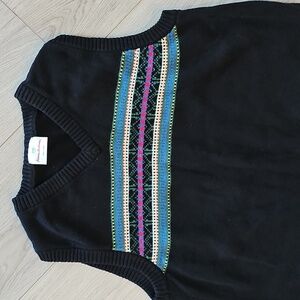 Hanna Andersson All Good Things Knit Fair Isle Pullover Sweater Vest, 14-16 Yrs